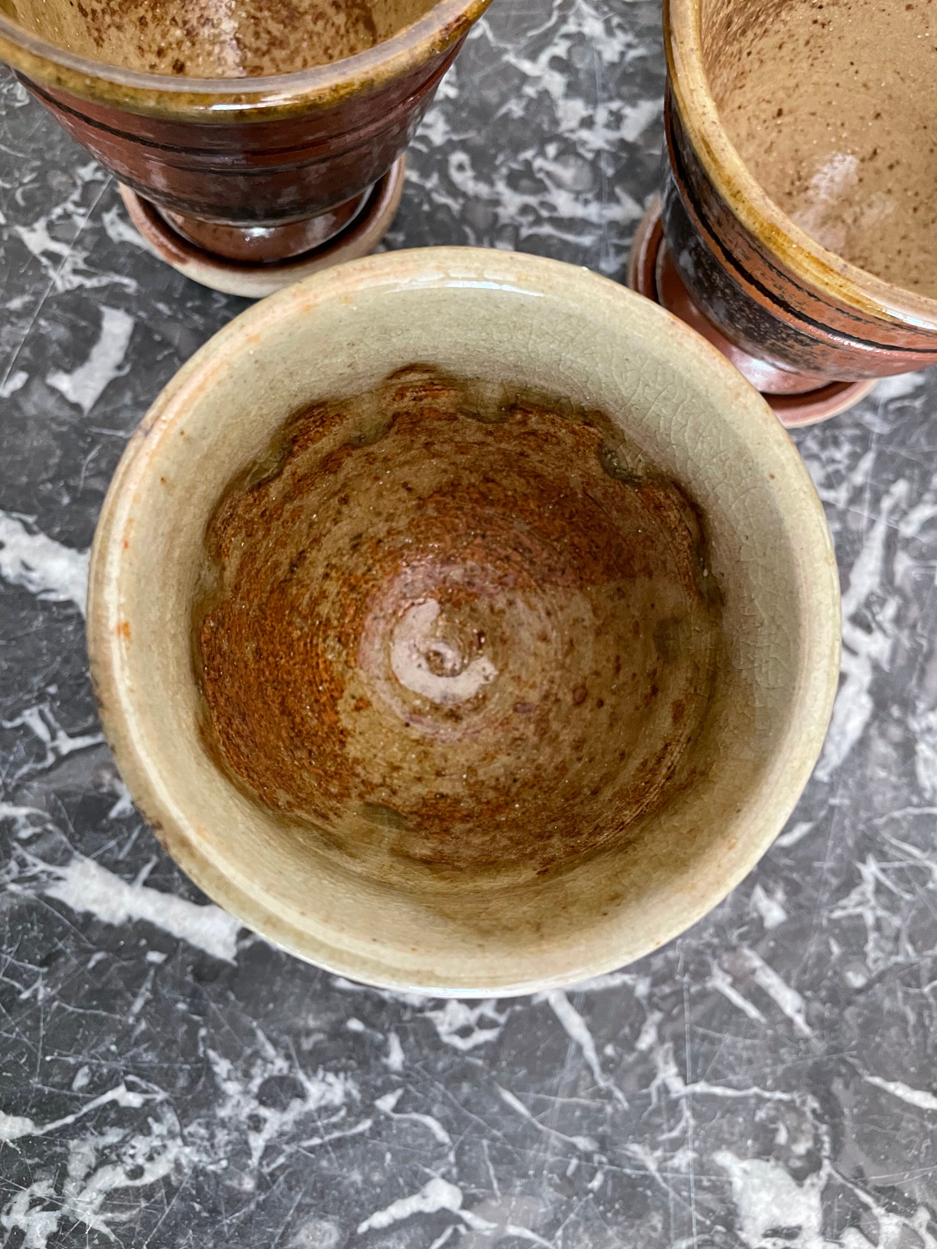 Pyrite stoneware coffee cups La Borne