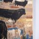 Printed wall tapestry, Bulls in Camargue, Robert Debiève, France