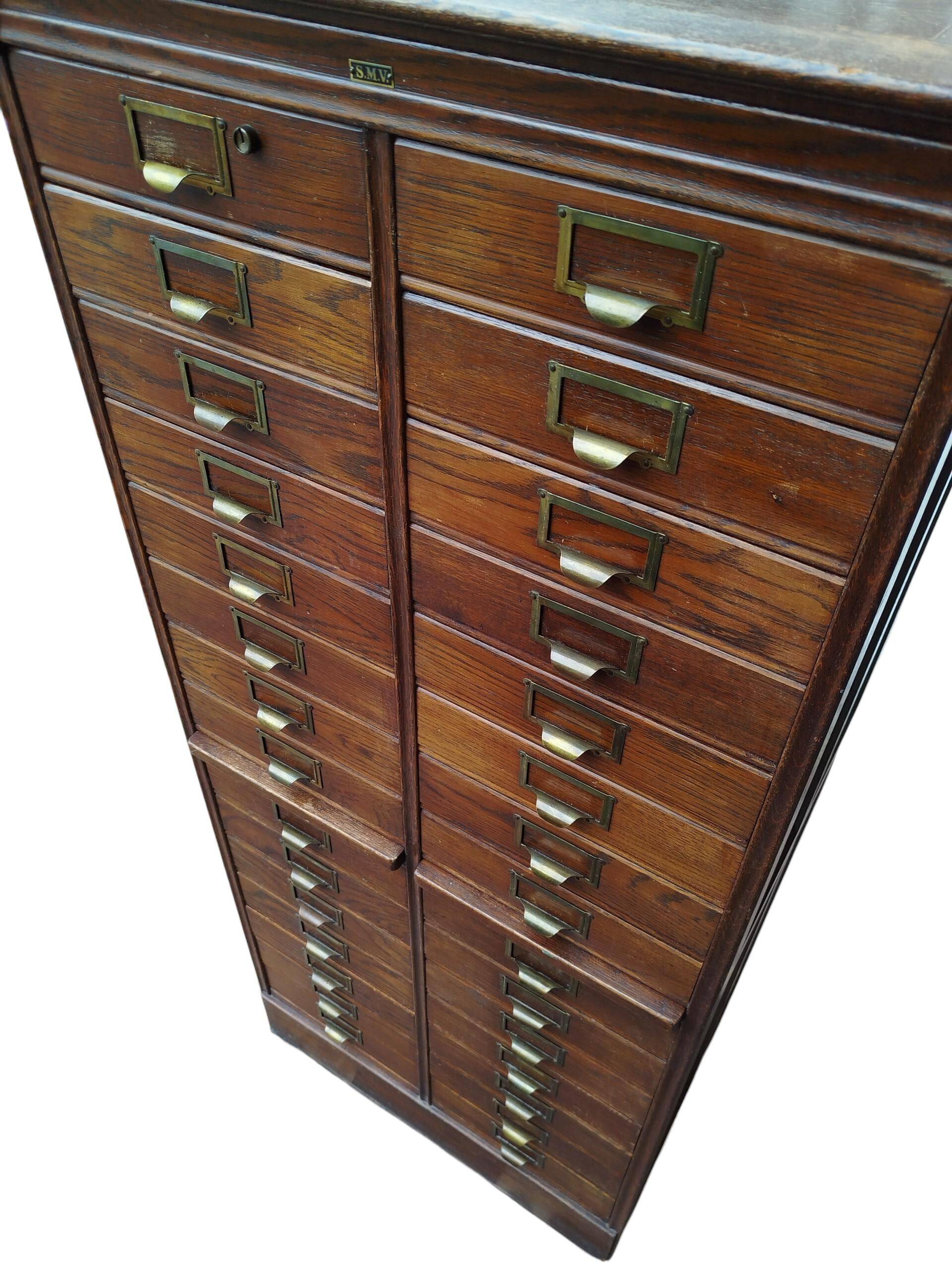 Archive furniture in oak S.M.V., Denmark 1920s–40s