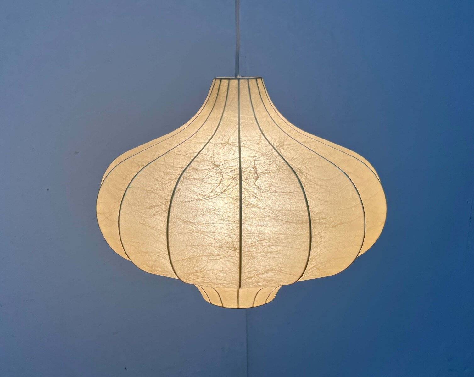 Modern mid-century Cocoon pendant lamp by Friedel Wauer for Goldkant Leuchten, Germany, 1960s.