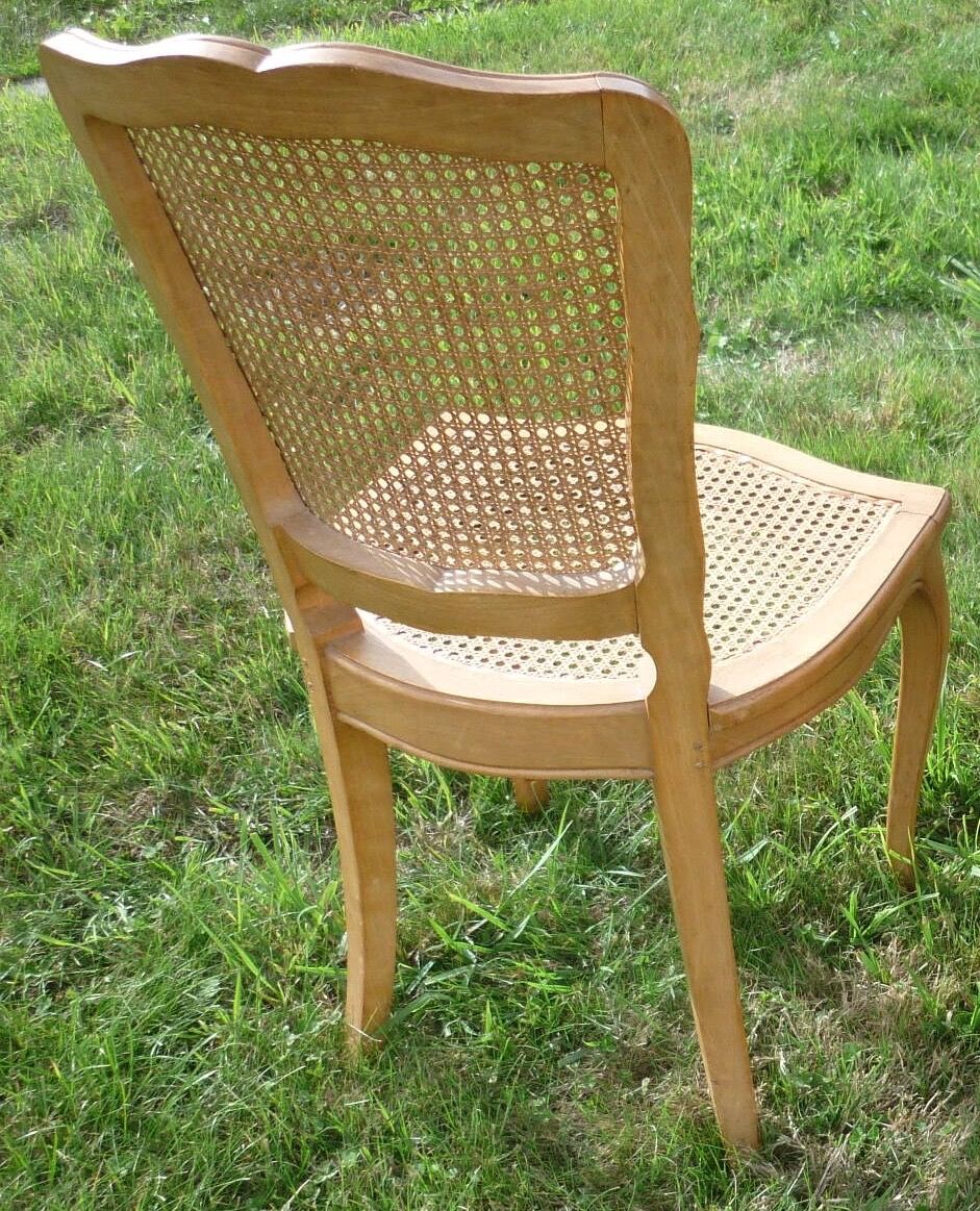 Chaise en bois et cannages vintage