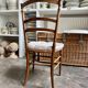 Napoleon III chair in dark wood and beige cotton velvet.