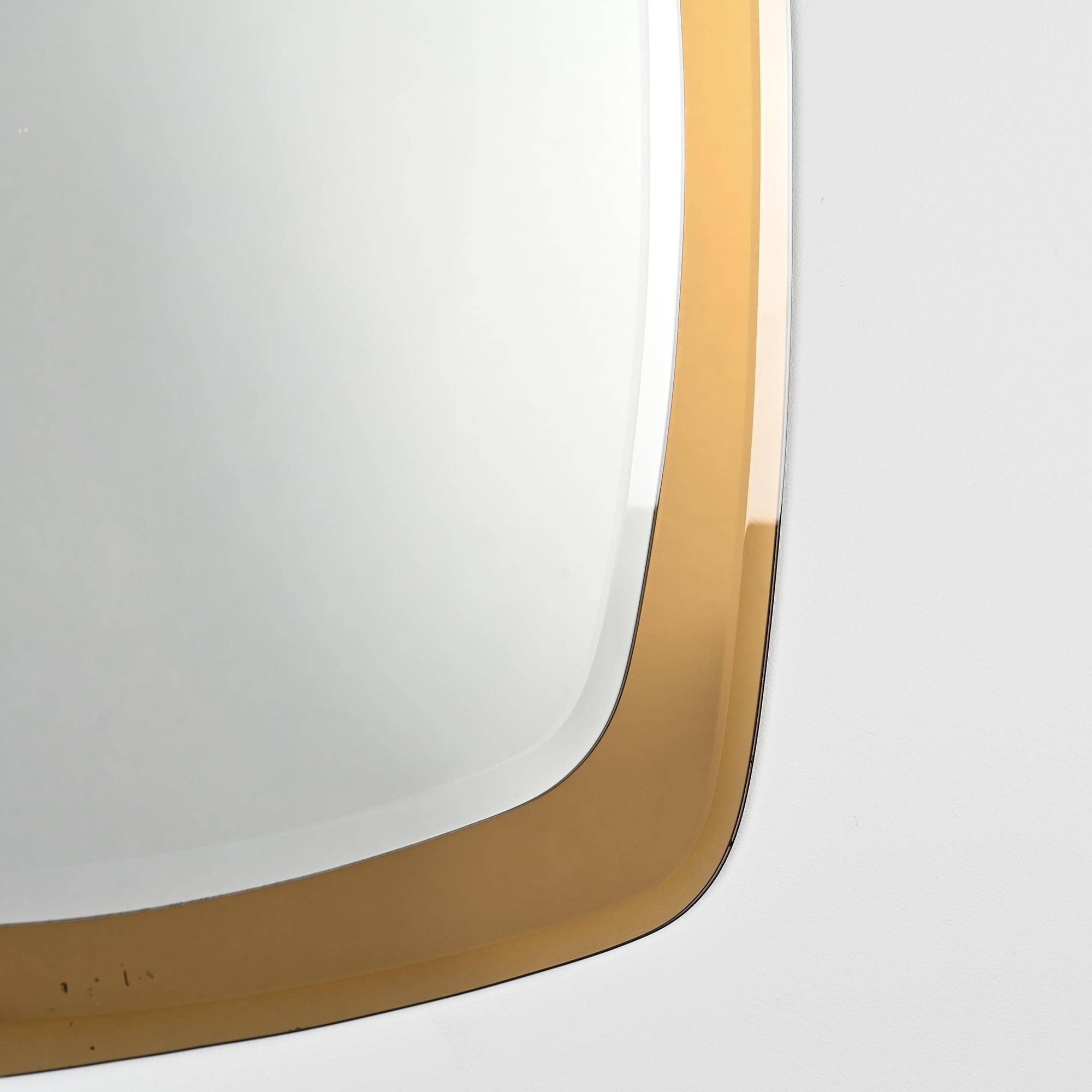 Square smoked glass mirror, Italy, 1970
