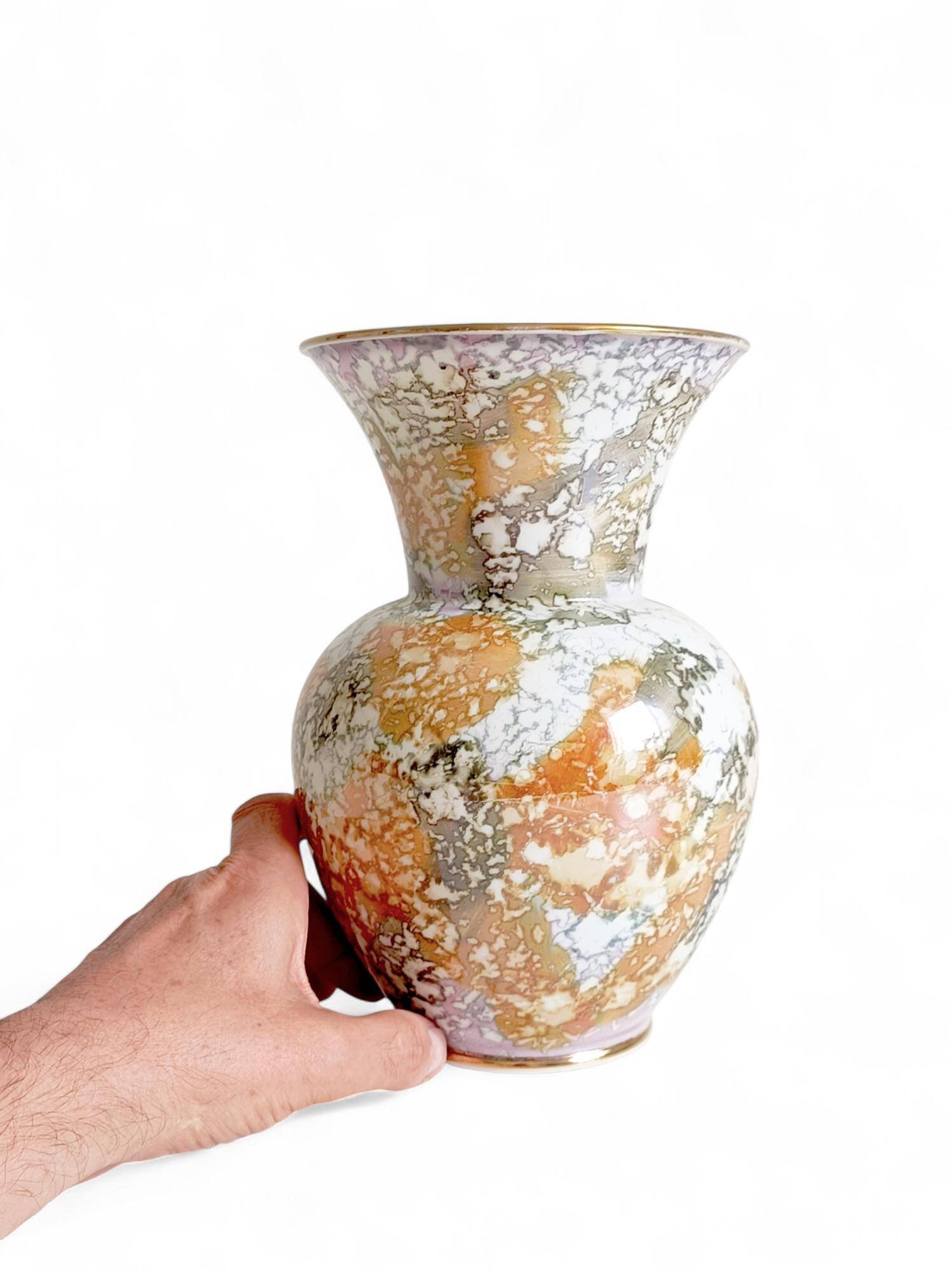 Mid-Century Modern Handmade Porcelain Vase by Hispania CH, 1970s