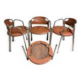 Set of 4 Italian designer chairs 1970's