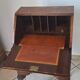 1930's Queen Anne walnut veneer secretary – slanted drop-down desk –