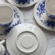 4 antique blue and white Sarreguemines earthenware cups - Saucers