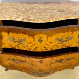 Curved chest of drawers Louis XV style in marquetry