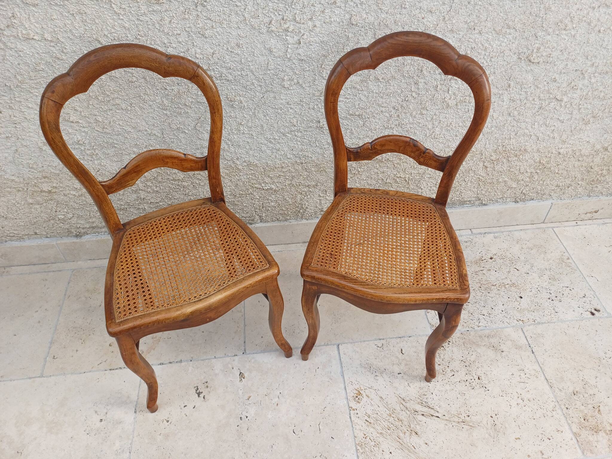 Set of 2 cane chairs