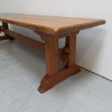 Brutalist oak bench  sidetable