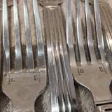 5 silver-plated table forks by Christofle, Triade pattern