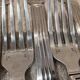 5 silver-plated table forks by Christofle, Triade pattern