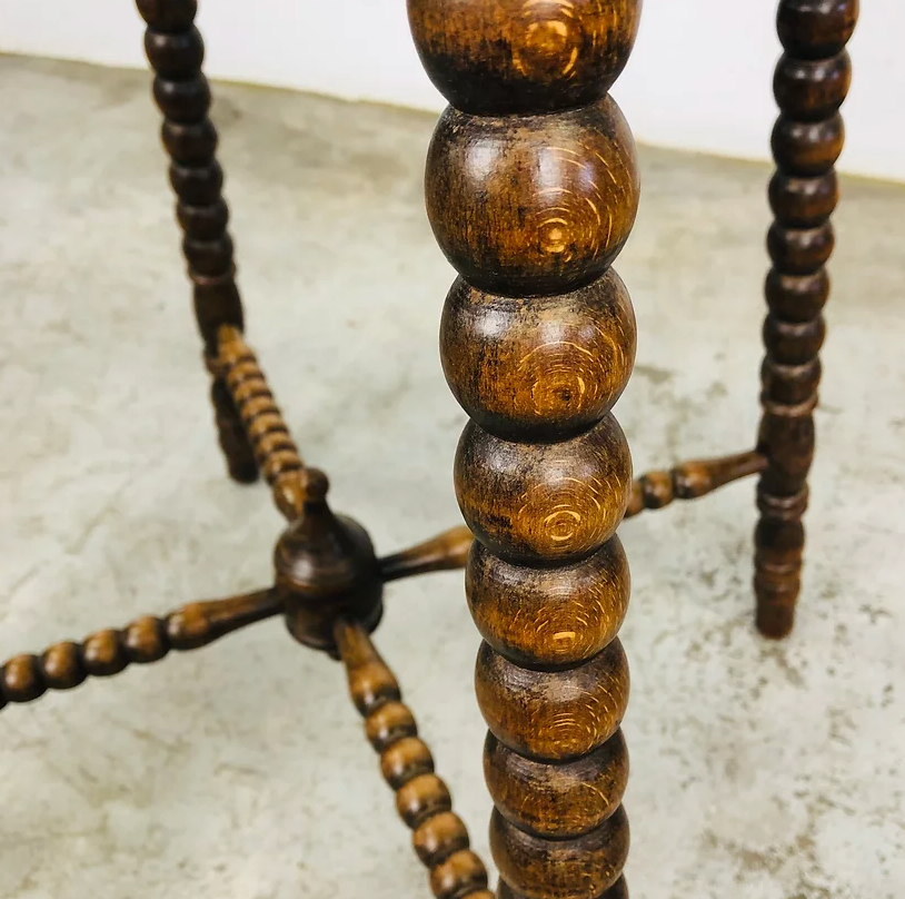 Antique wood carving table with 8 sides