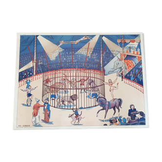 Affiche d'école  édition Rossignol: Au cirque et Après l'averse