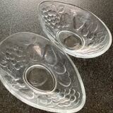 Duo of glass avocado cups