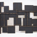 Mirror in gilded metal with leaf. in the taste of Marc du Plantier