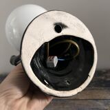 Handmade wall light in black and opaline ceramic