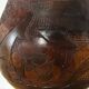 Vintage Turned and Carved Wooden Vase - Vine Decor H 28 cm