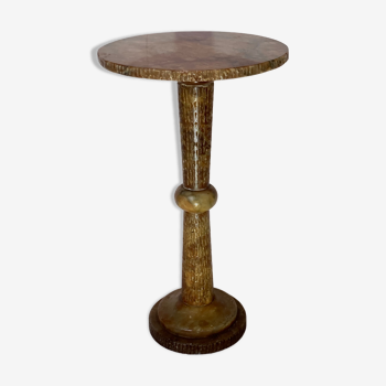 Italian onyx marble side table or pedestal, 1960s