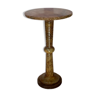 Italian onyx marble side table or pedestal, 1960s