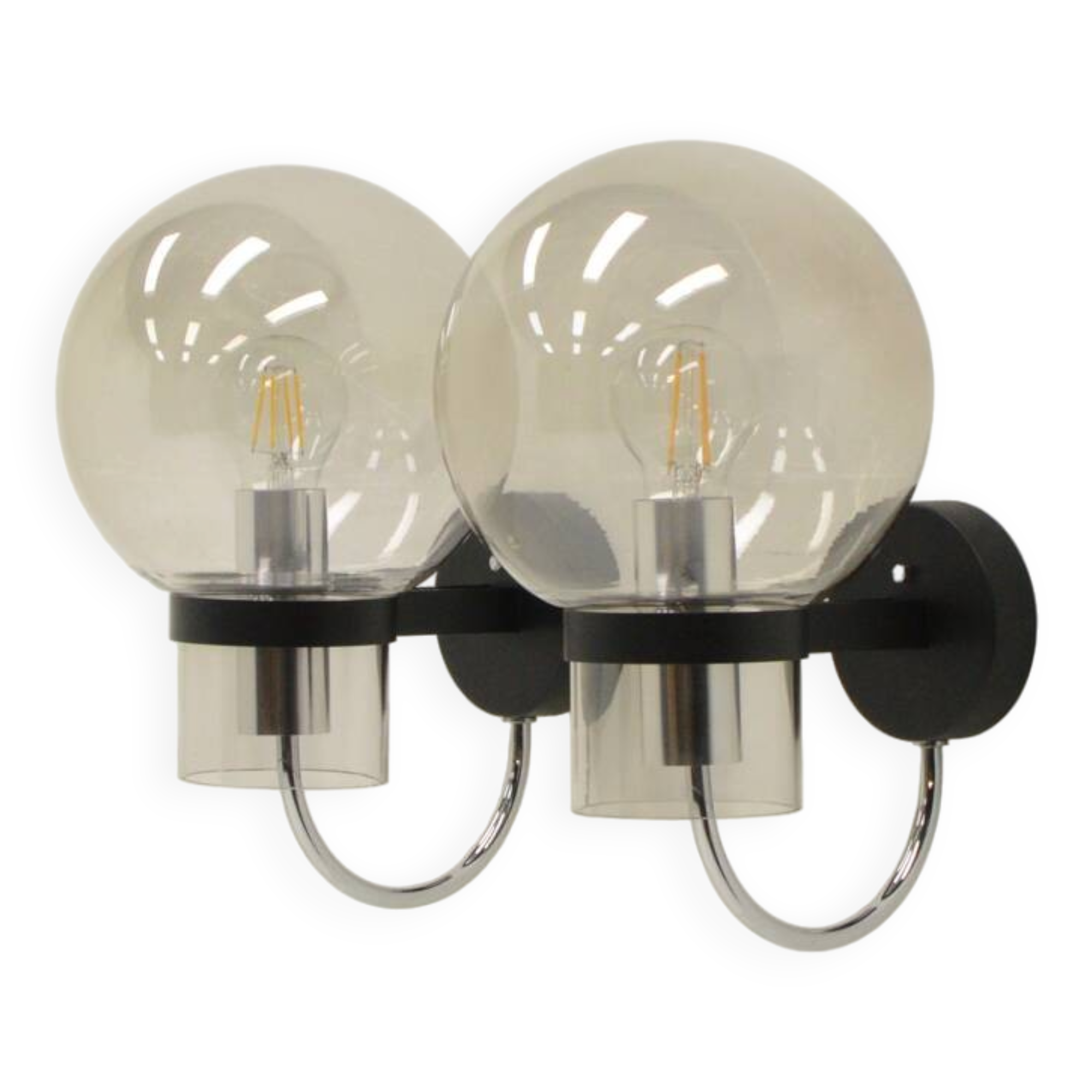 Set of 2 wall lamps by Glashütte Limburg, 1960s Germany.