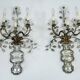 Paire de appliques en cristal et bronze Maison Bagues, années 1960.