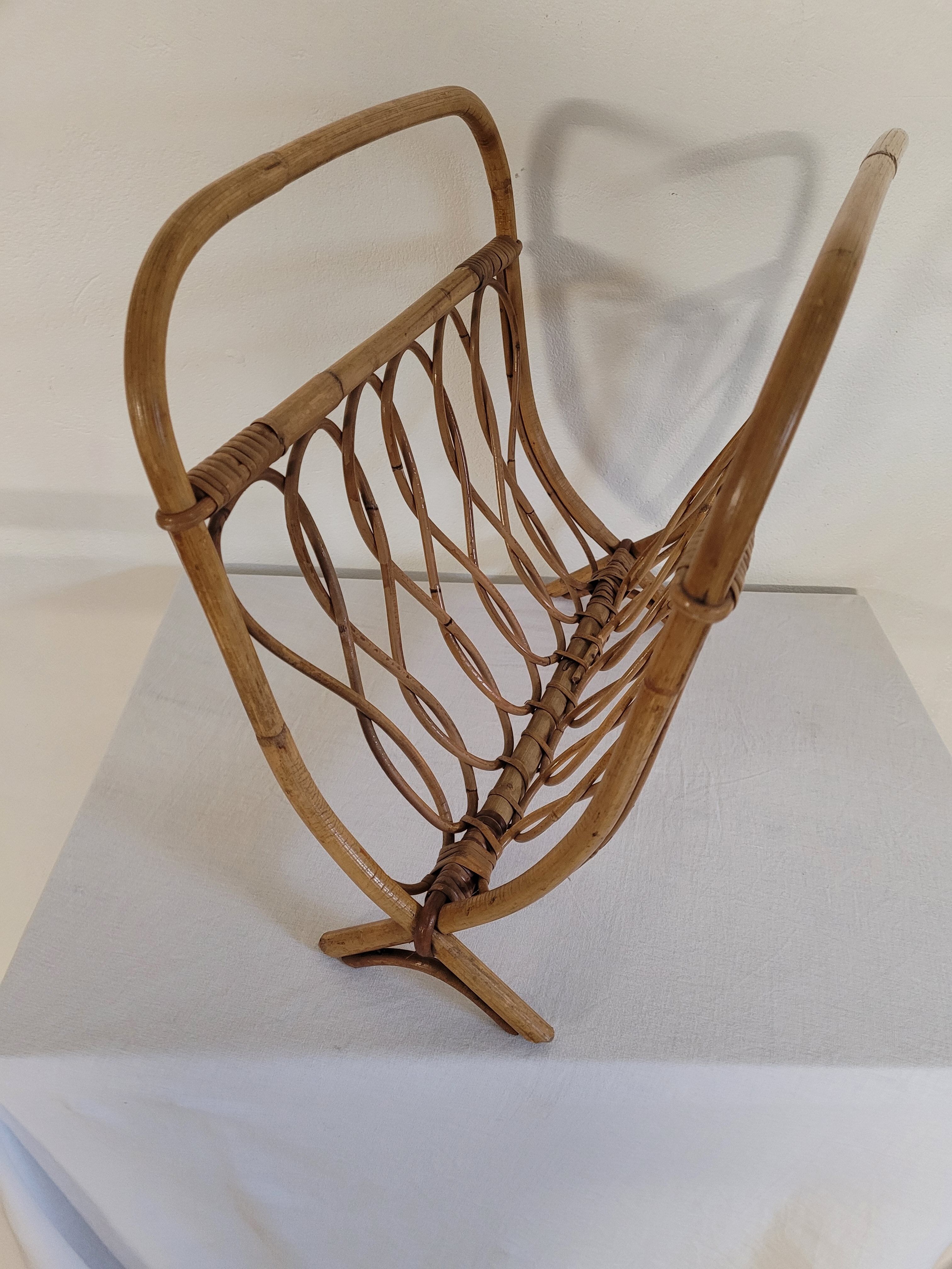 Rattan magazine holder