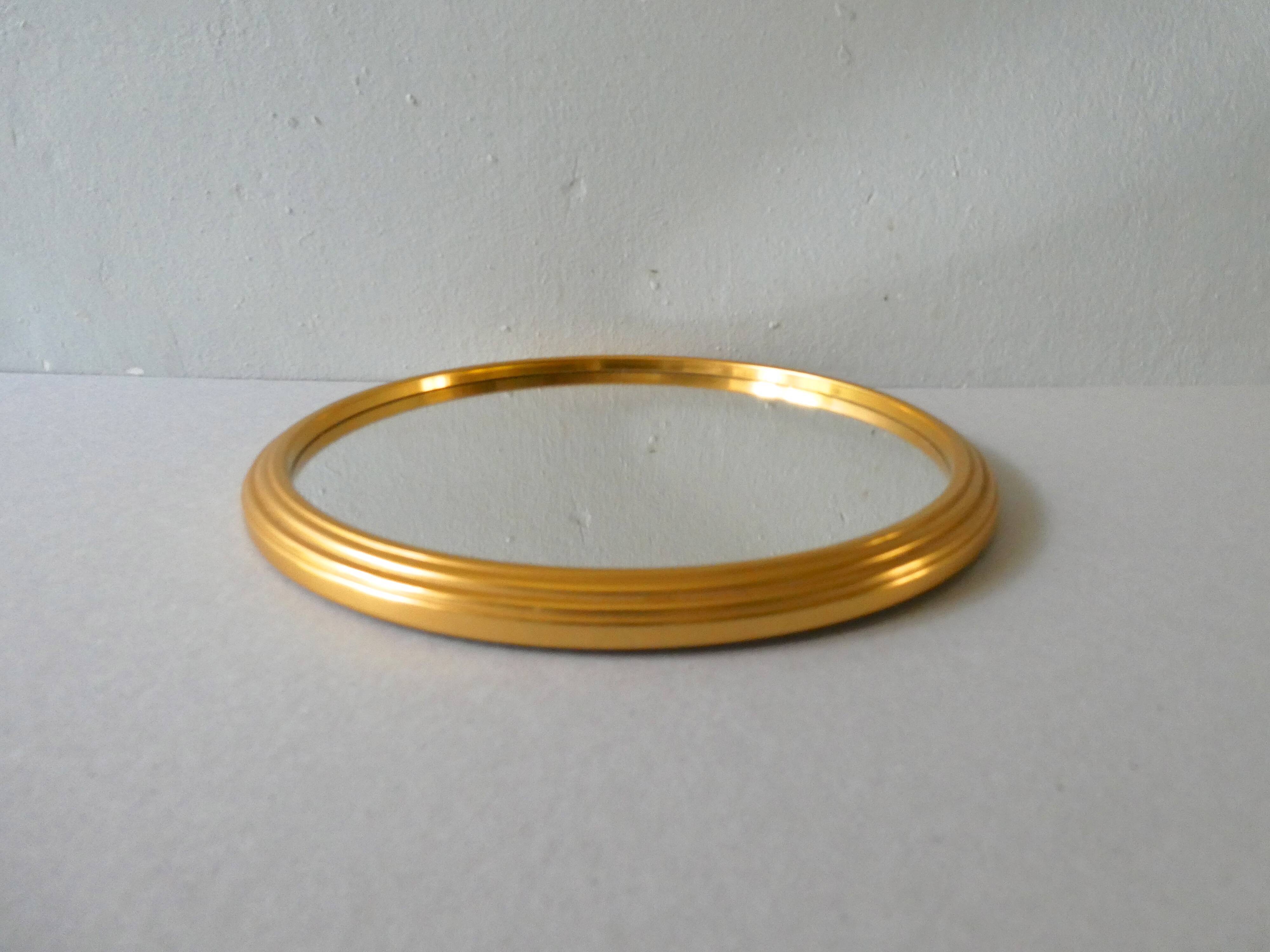Mirror tray, gold metal tower, 23 cm