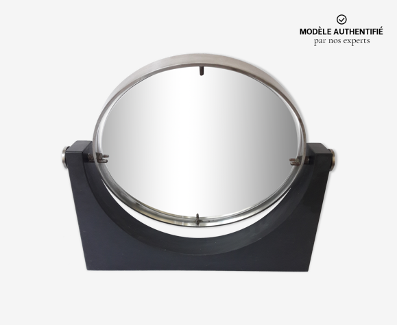 Miroir de table en marbre noir design Angelo Mangiarotti