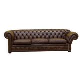 Chesterfield 3-seater sofa – Handmade brown leather