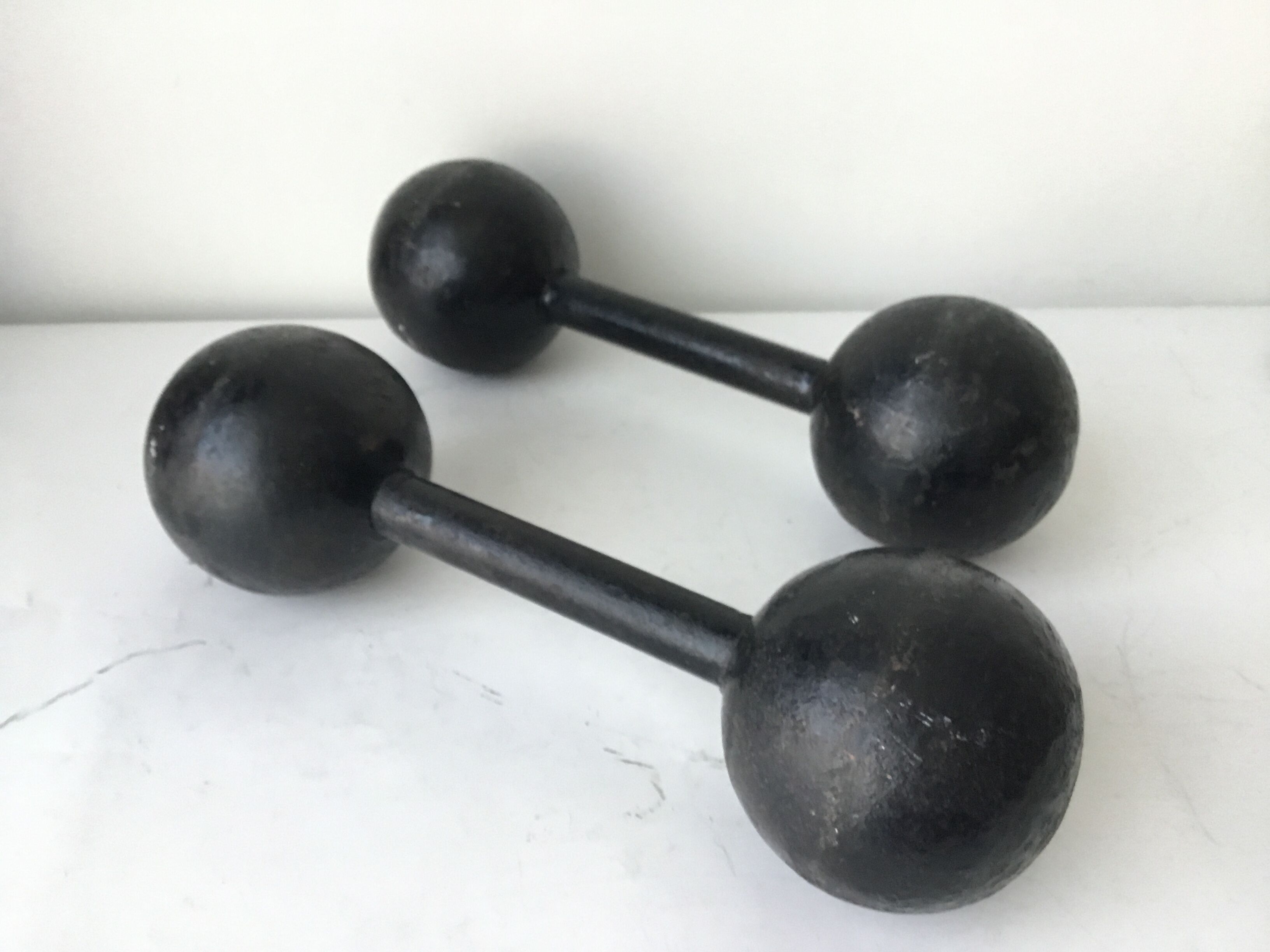 Pair of cast iron weights