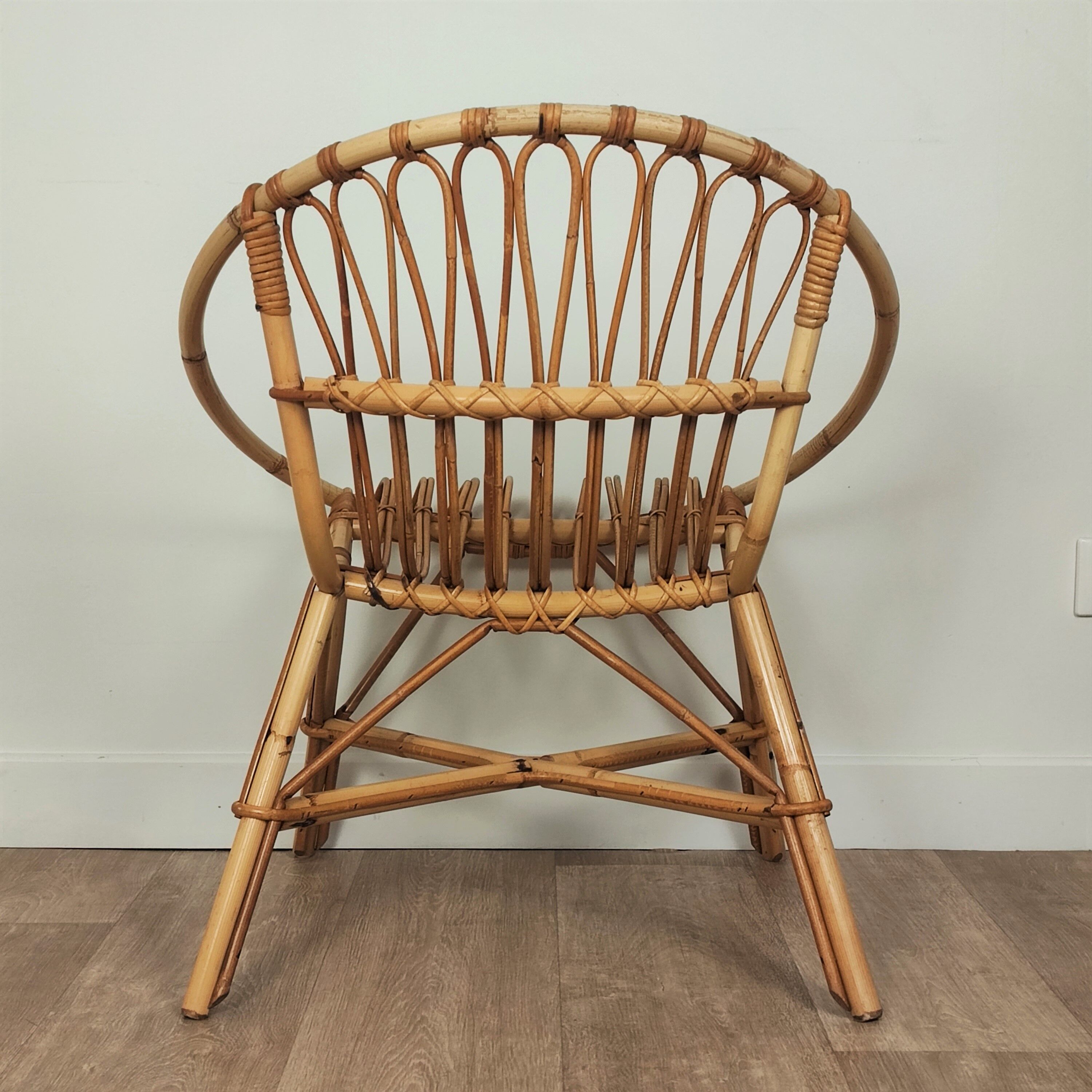Rattan armchair 60s