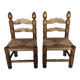 Pair of low bobbin turned wood chairs