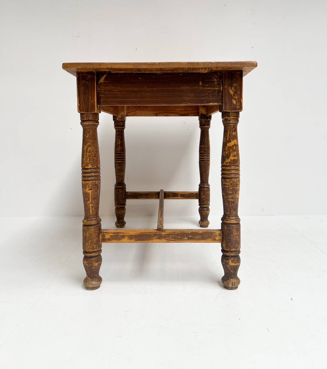 Brocante brown dining table, 1970's