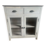 Grey-blue Parisian sideboard with a mesh door.