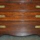 Vintage military commode FINE hardwood, brass and leather.