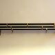 Teak and brass coat and hat rack with 7 sliding hooks, 1960s