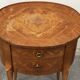 Oval side table in marquetry wood, Louis XVI style - early 20th century