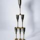 Brutalist silver plated glasses, set of 6, Spain, 1970s