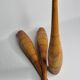 Set of three vintage juggling clubs in turned wood