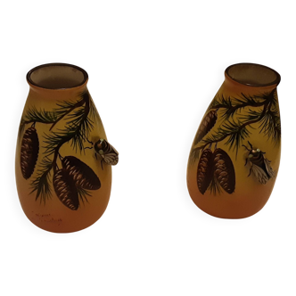 2 vases céramique Vallauris signees Tess