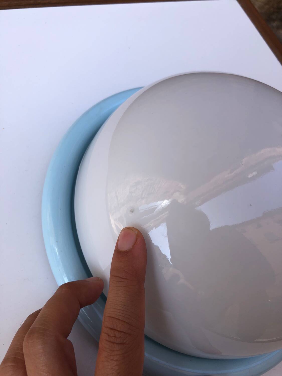 Wall or ceiling light in metal and glass