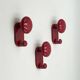 Vintage Modernist Wall Hooks in Burgundy Red by Carlo Bartoli, 1970s Con&Co