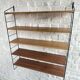 Scandinavian vintage wall shelf String real large model with 5 wood and black metal boards