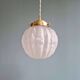 Pair of Art Deco pendant lights in pressed molded satin glass, 1920-30