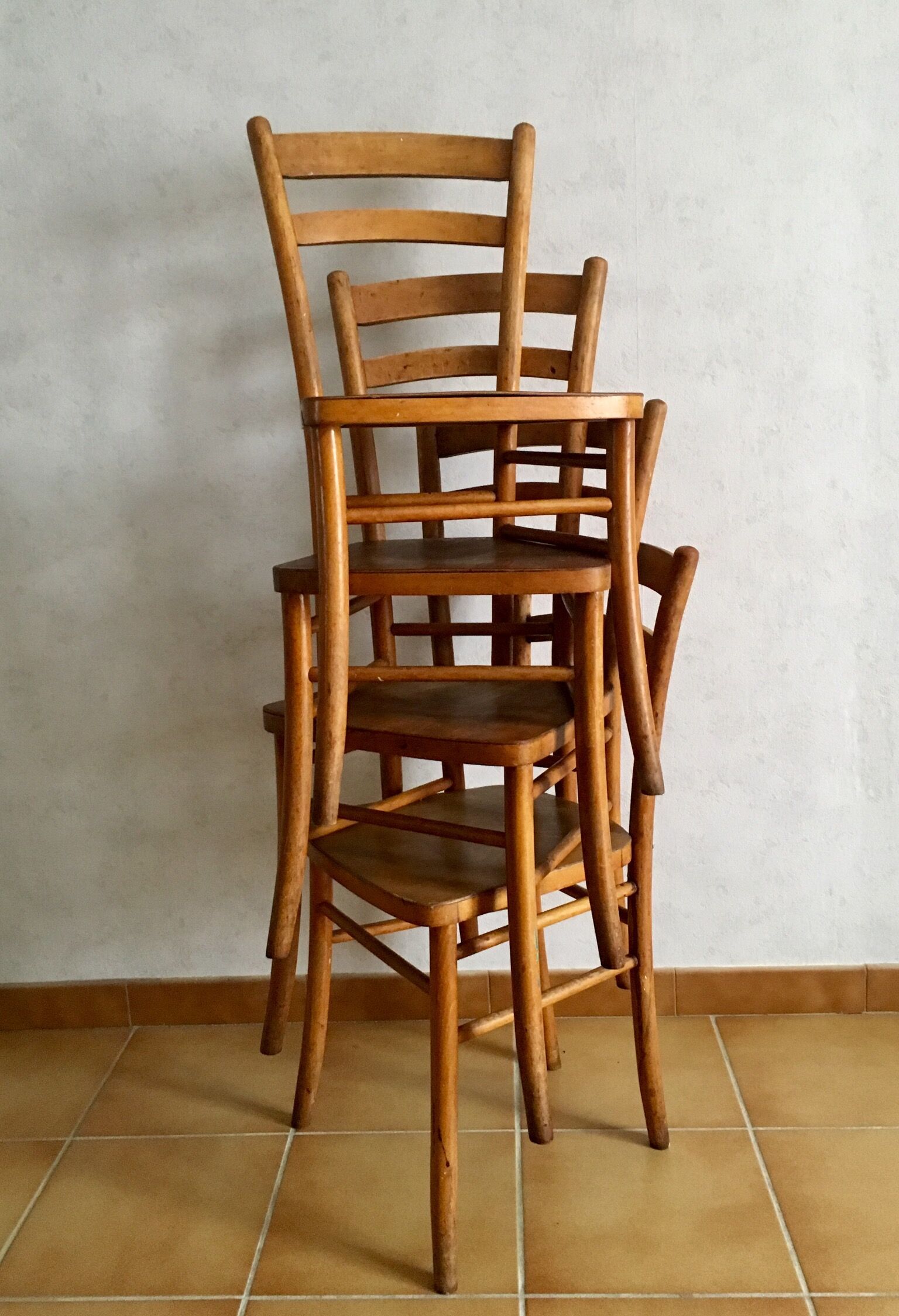 4 vintage bistro chairs