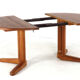 Danish round 2x extendable dining table 'Sindal' - teak