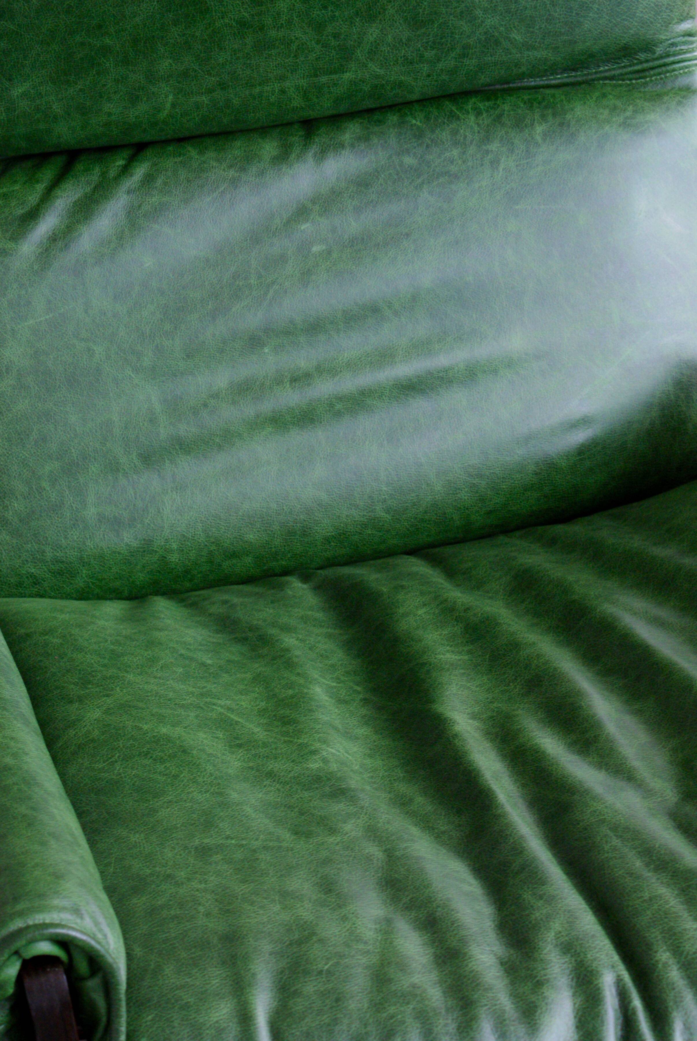 Canada model leather armchair and ottoman by Osvaldo Borsani