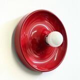 Red space age disc lamp by Enrico Tronconi