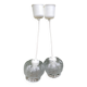Double Mathias pendant lights ref SU004 in transparent glass in relief corolla shape